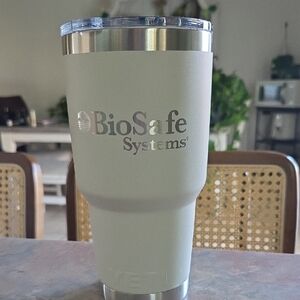 Yeti Travel Tumbler in Light Sage Green with Silver Accents